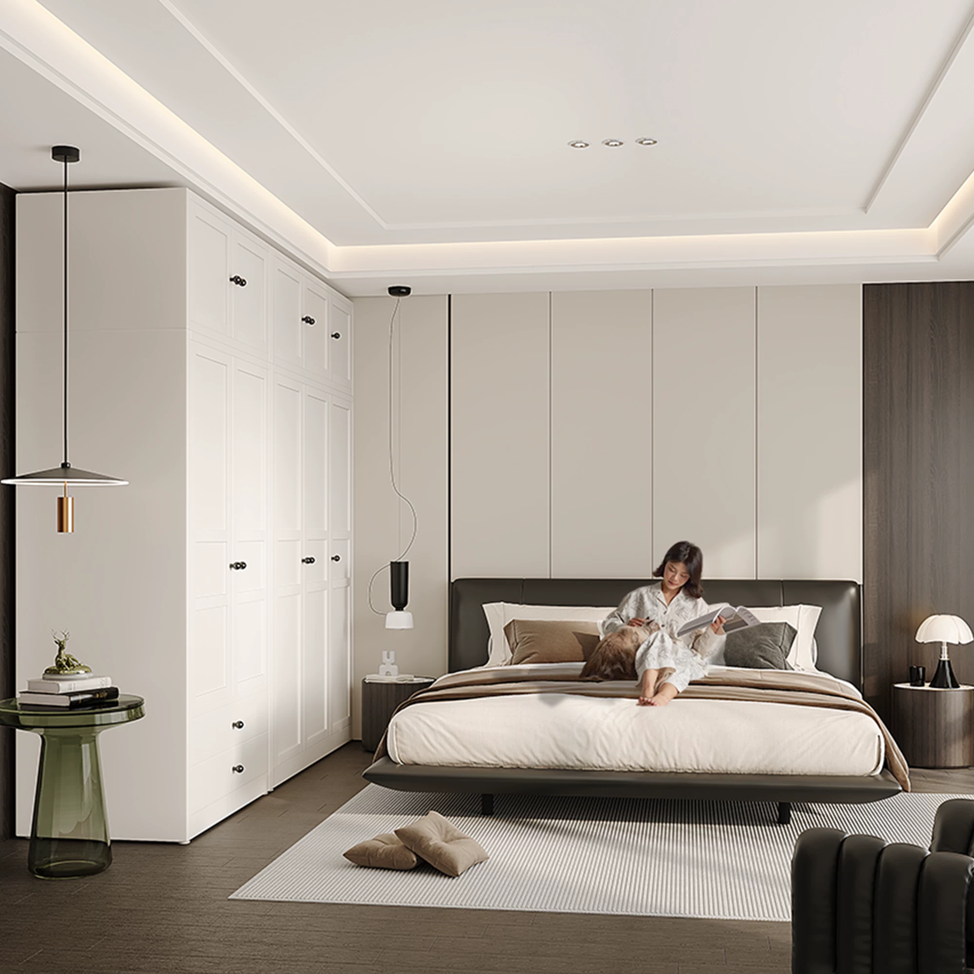 钢制更衣柜 轻奢家用钢制衣柜 儿童铁艺储物柜 意式极简卧室收纳