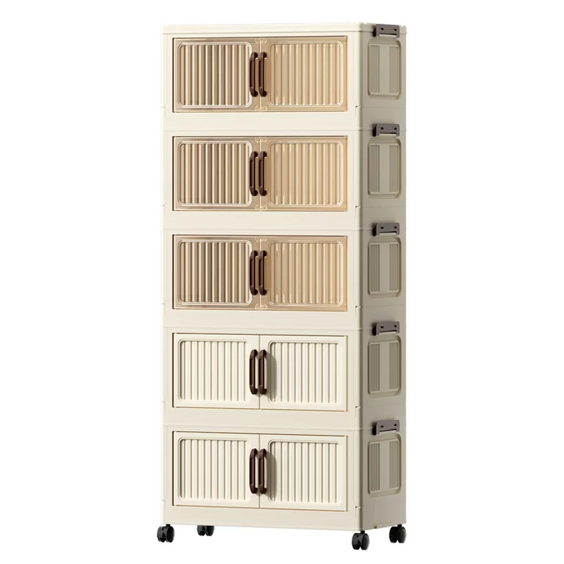 折叠收纳柜免安装多层家用卧室衣服被子储物柜超大号塑料折叠衣柜