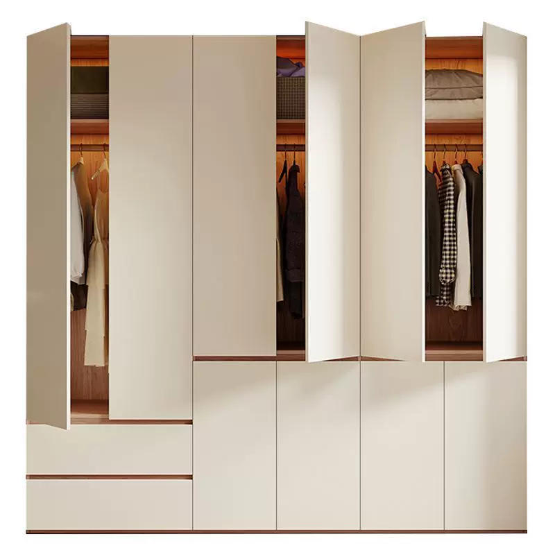 广东佛山ENF级衣柜家用平开门简约现代18mm加厚实木欧松板大衣橱