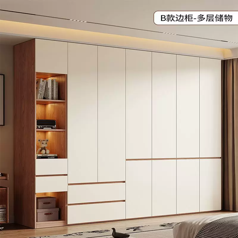 广东佛山ENF级衣柜家用平开门简约现代18mm加厚实木欧松板大衣橱