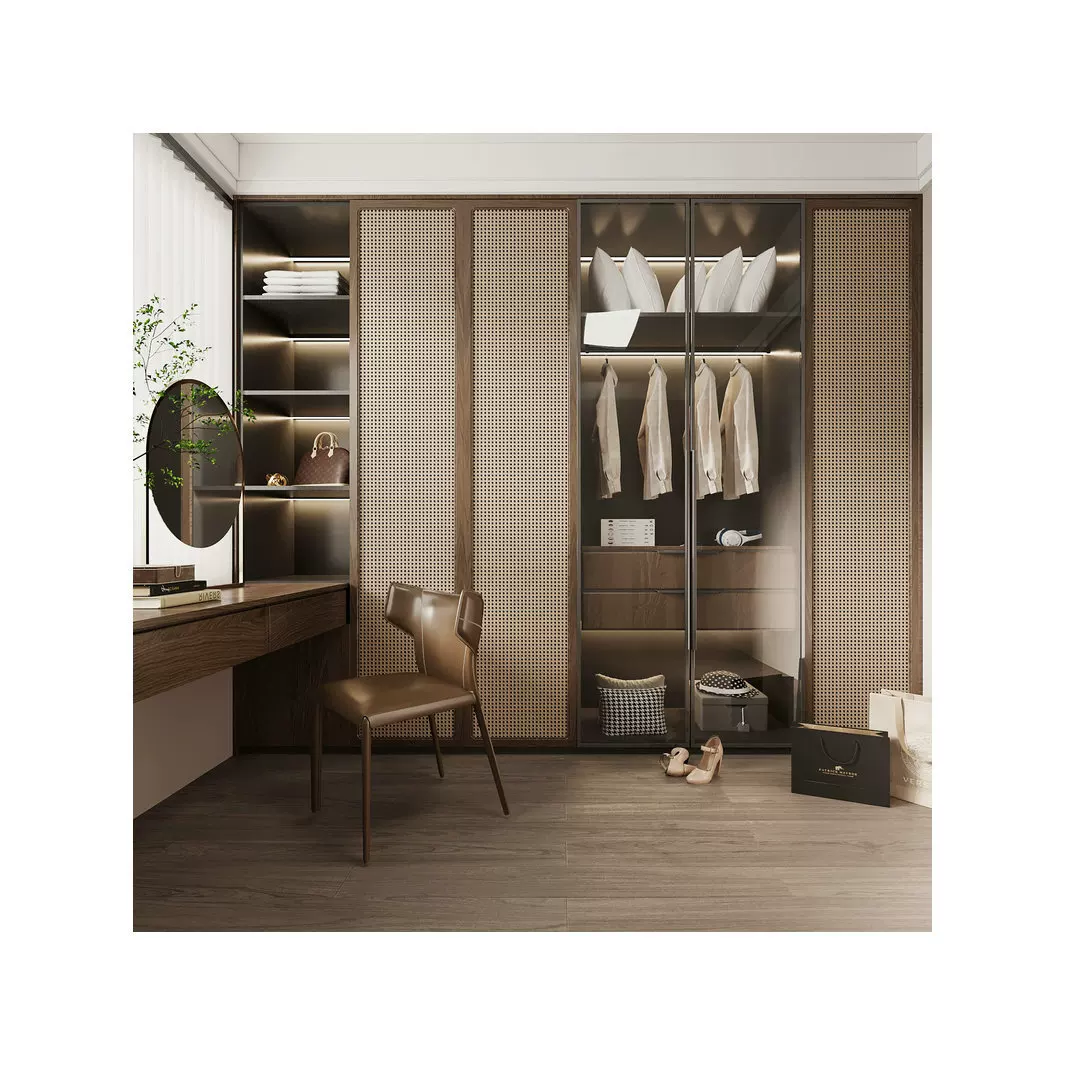 全屋定制衣柜卧室平开门墙角储物一门到顶收纳挂衣区推拉门柜子