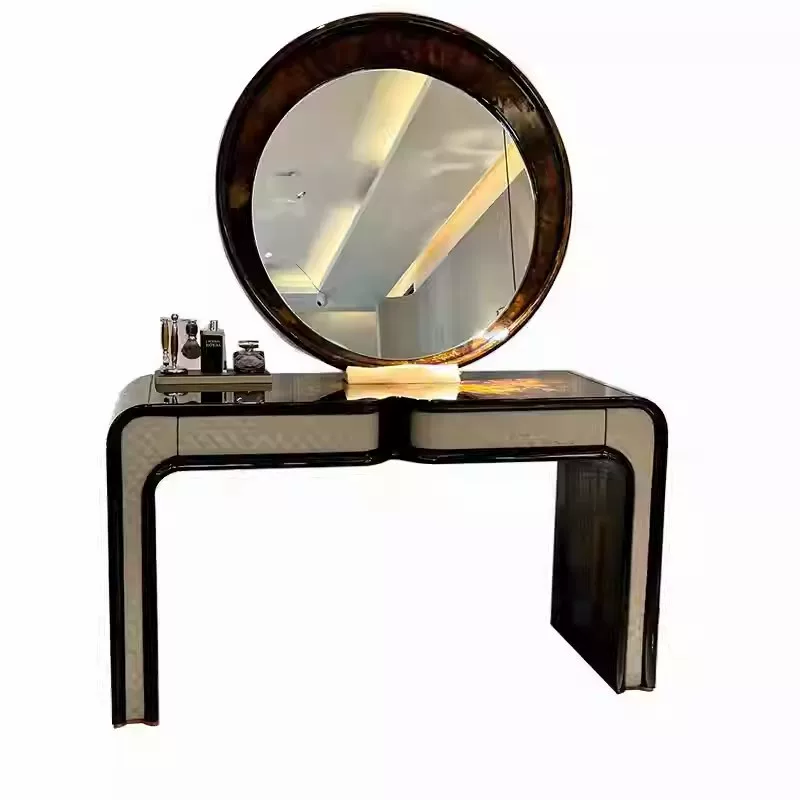 意式Ben tley宾利时尚高档树瘤亮光女神范整套梳妆台