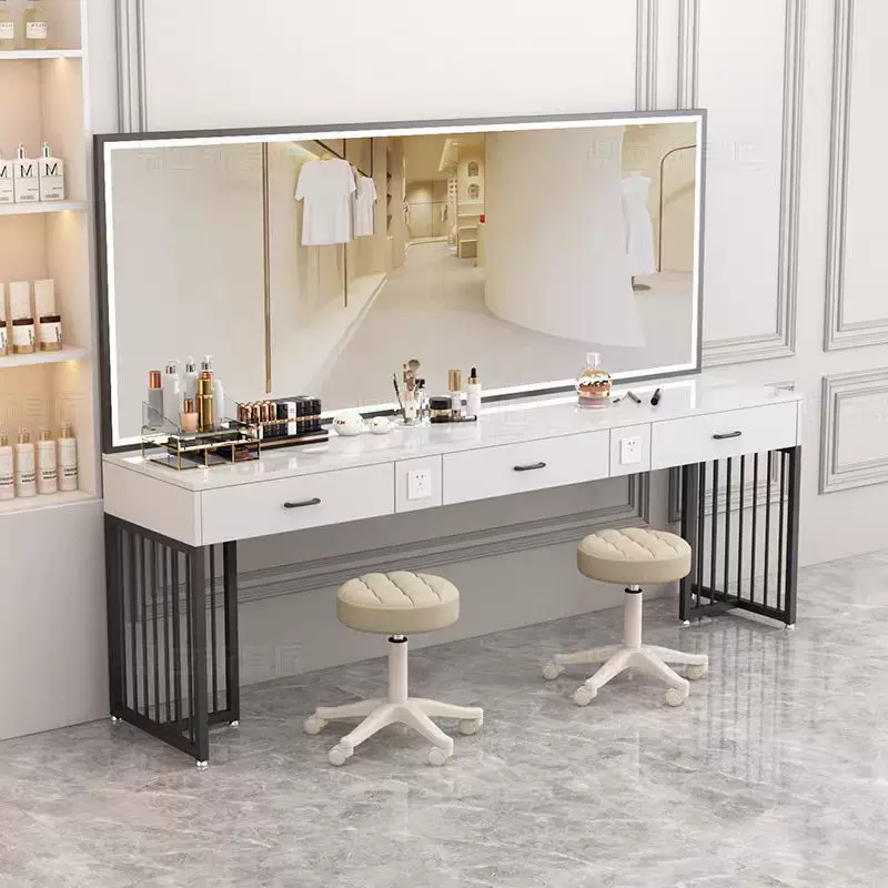 影楼化妆台专用带灯婚纱店美容院学校理发店化妆师化妆桌梳妆台桌