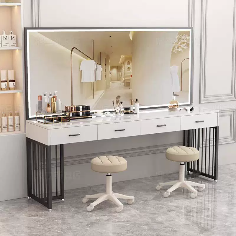 影楼化妆台专用带灯婚纱店美容院学校理发店化妆师化妆桌梳妆台桌