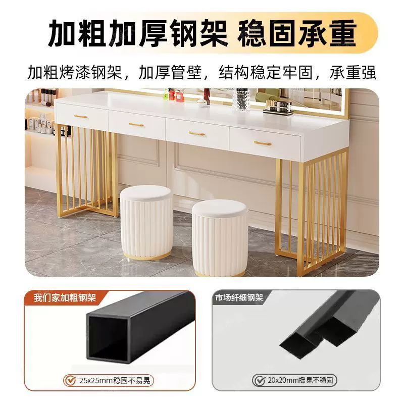 影楼化妆台专用带灯婚纱店美容院学校理发店化妆师化妆桌梳妆台桌