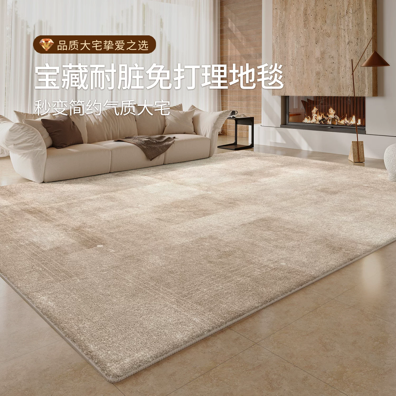 地毯客厅免洗可擦沙发地垫家用轻奢高级感卧室书房床边毯防水防污