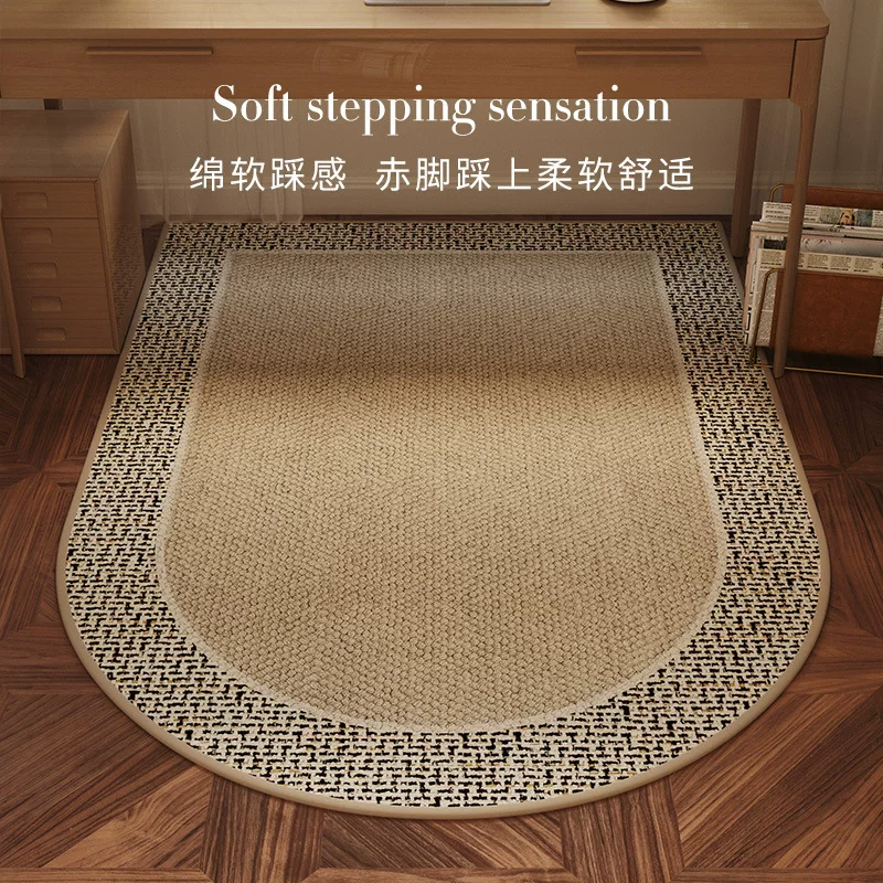 中古风拱形水晶绒地毯家用书房电脑椅隔凉垫子免洗好打理保护地板