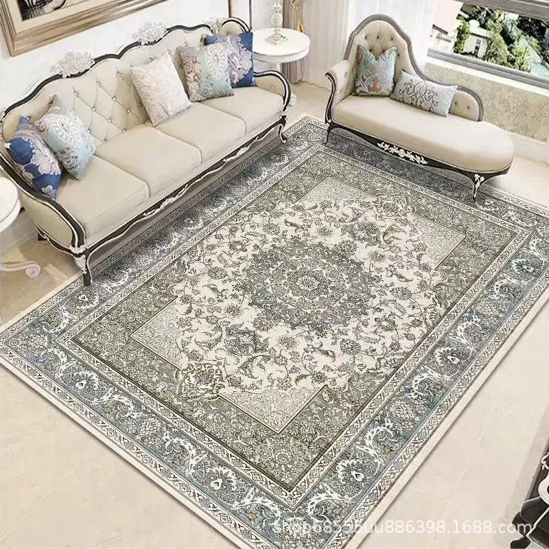 跨境TEMU波斯地毯水洗仿羊绒加厚客厅地毯沙发地毯卧室床边毯