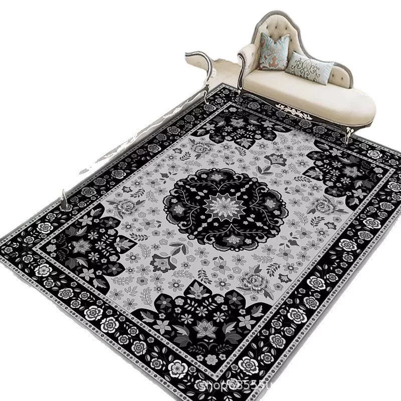 跨境TEMU波斯地毯水洗仿羊绒加厚客厅地毯沙发地毯卧室床边毯