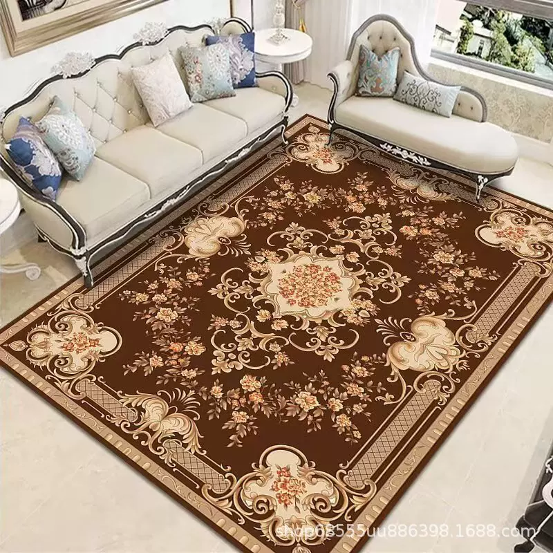 跨境TEMU波斯地毯水洗仿羊绒加厚客厅地毯沙发地毯卧室床边毯