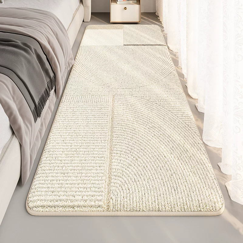 日式简约仿羊绒地毯防滑棉麻底卧室床边毯客厅耐脏耐磨茶几地垫