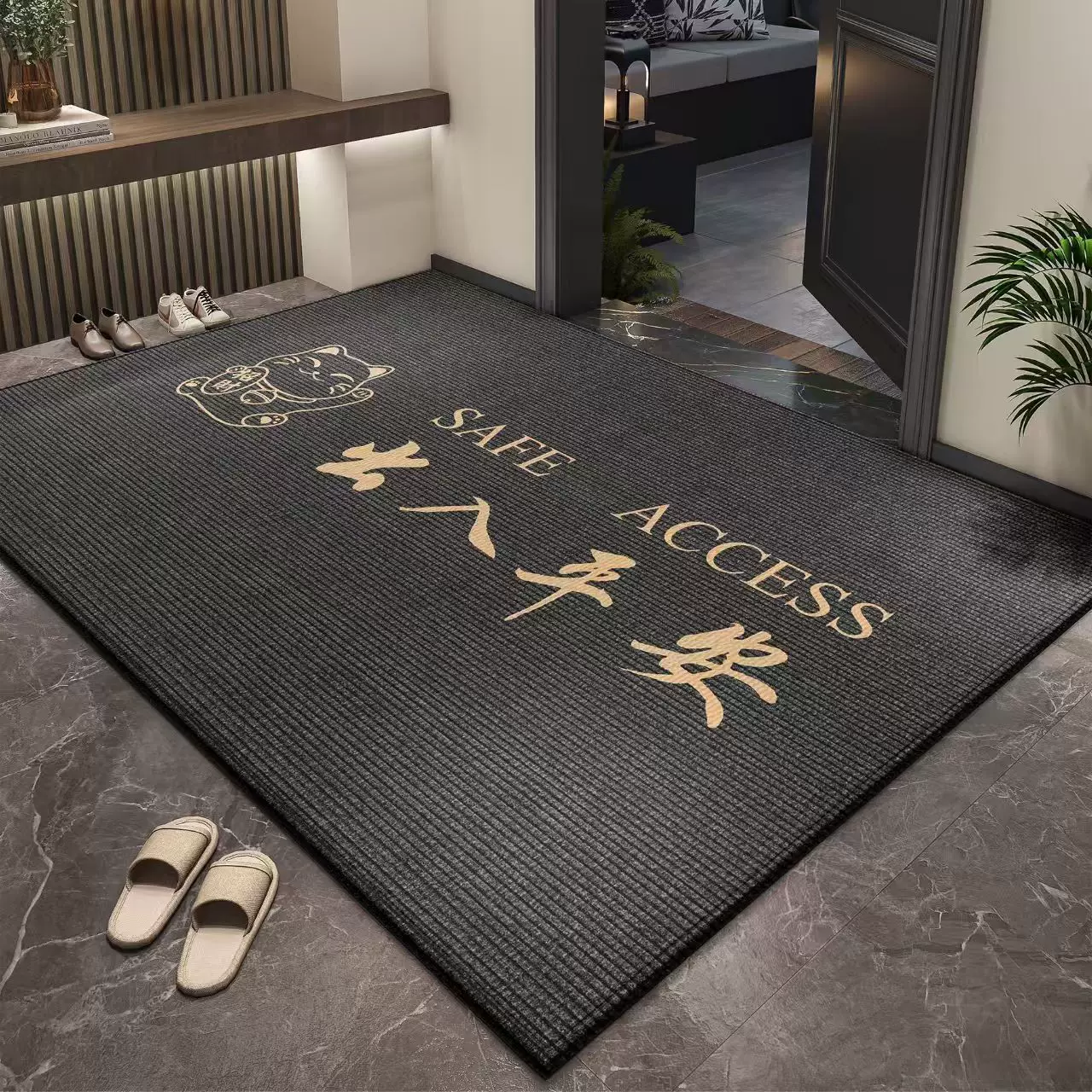 简约入户门地垫耐脏玄关进门脚垫子家用耐磨除尘大门口地毯可代发