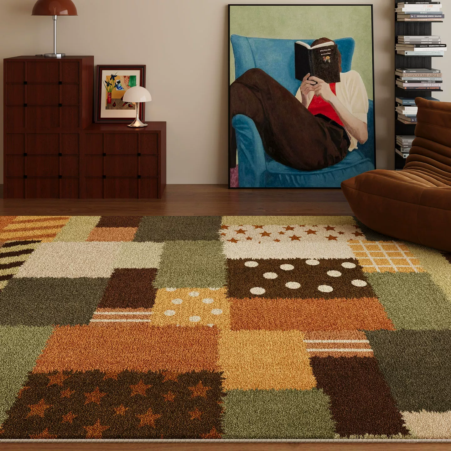 美拉德地毯客厅复古大面积家用装饰地毯房间加厚隔凉仿羊绒地毯