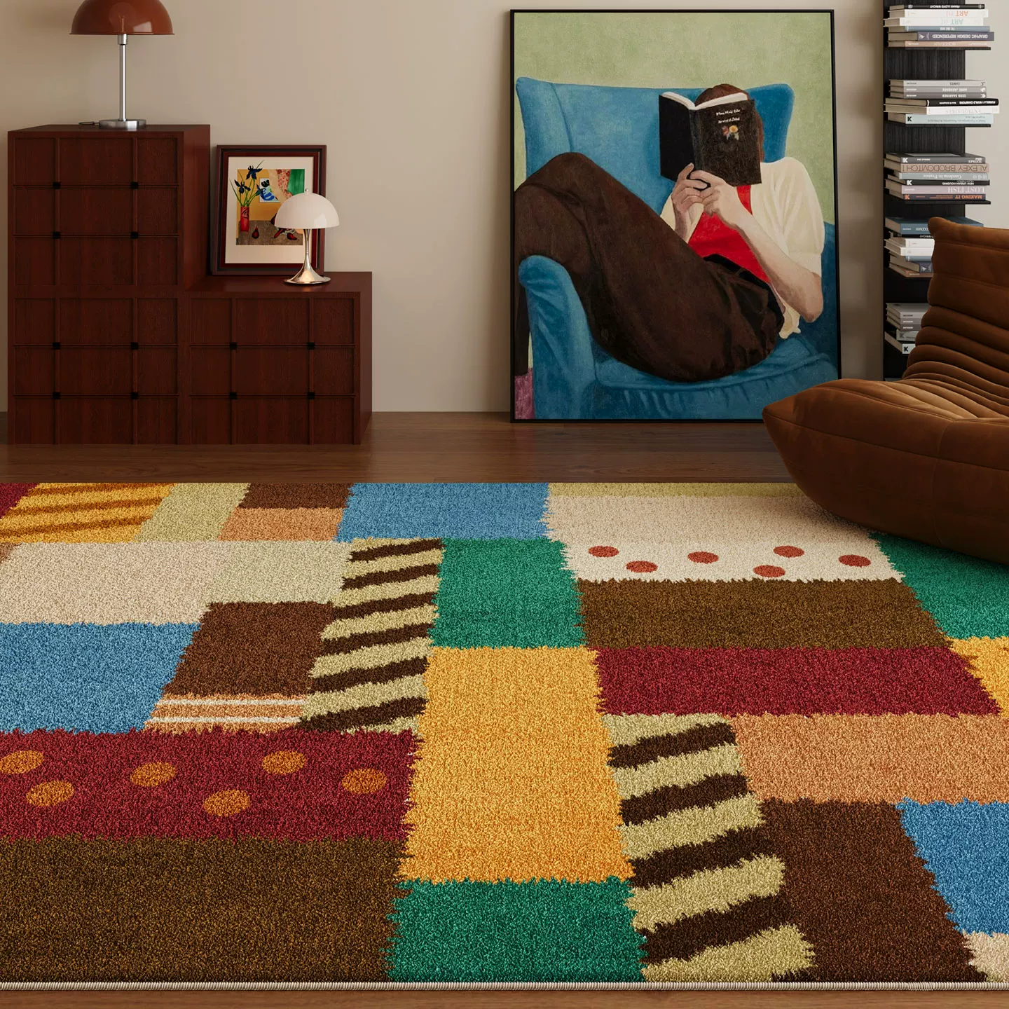 美拉德地毯客厅复古大面积家用装饰地毯房间加厚隔凉仿羊绒地毯