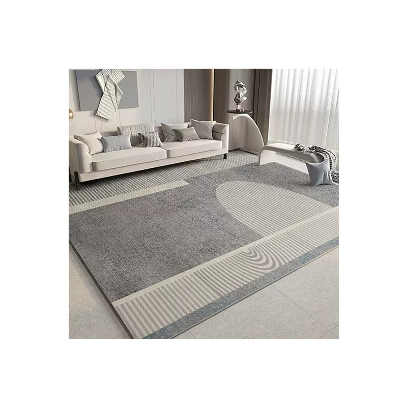 跨境亚马逊法式简约地毯水晶绒地毯可水洗折叠易打理客厅防滑地毯