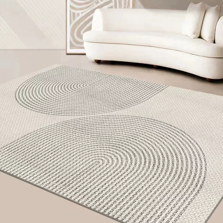 跨境亚马逊法式简约地毯水晶绒地毯可水洗折叠易打理客厅防滑地毯