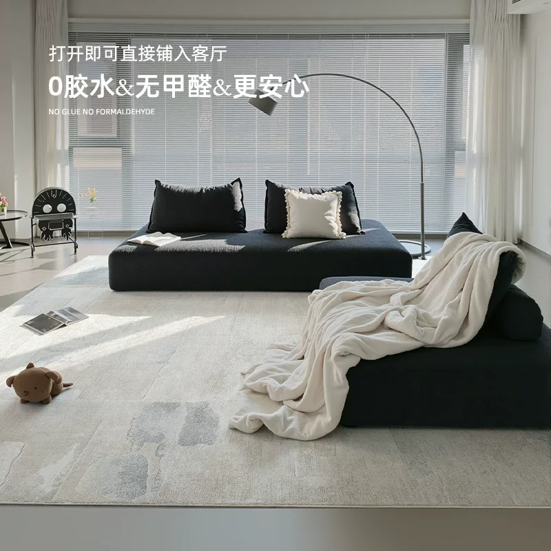 现代简约轻奢高级感地毯灰色耐脏易打理极简防水防滑免洗地垫定制