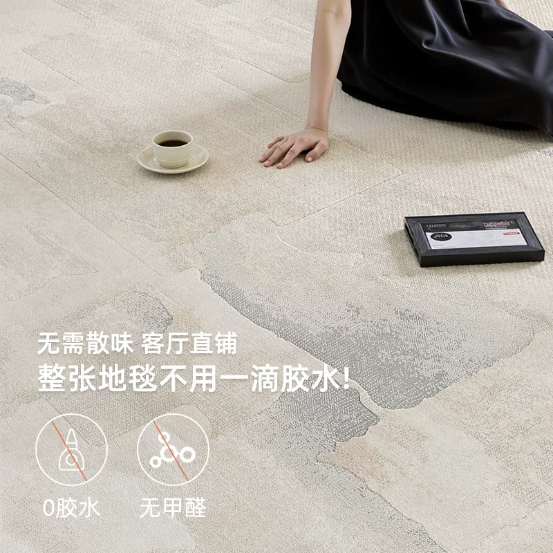 现代简约轻奢高级感地毯灰色耐脏易打理极简防水防滑免洗地垫定制