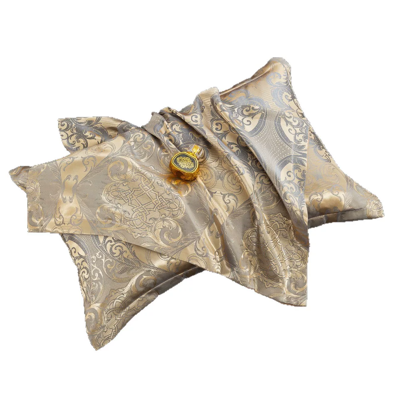 三只松鼠欧式高档贡缎提花枕套成人枕头套枕芯套48×74cm柔软