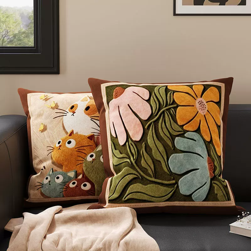 卡通沙发客厅抱枕套含芯靠背腰枕高级感飘窗卧室床头床上靠枕靠垫