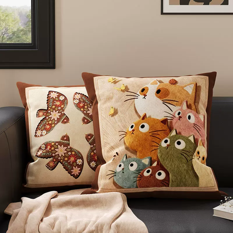 卡通沙发客厅抱枕套含芯靠背腰枕高级感飘窗卧室床头床上靠枕靠垫