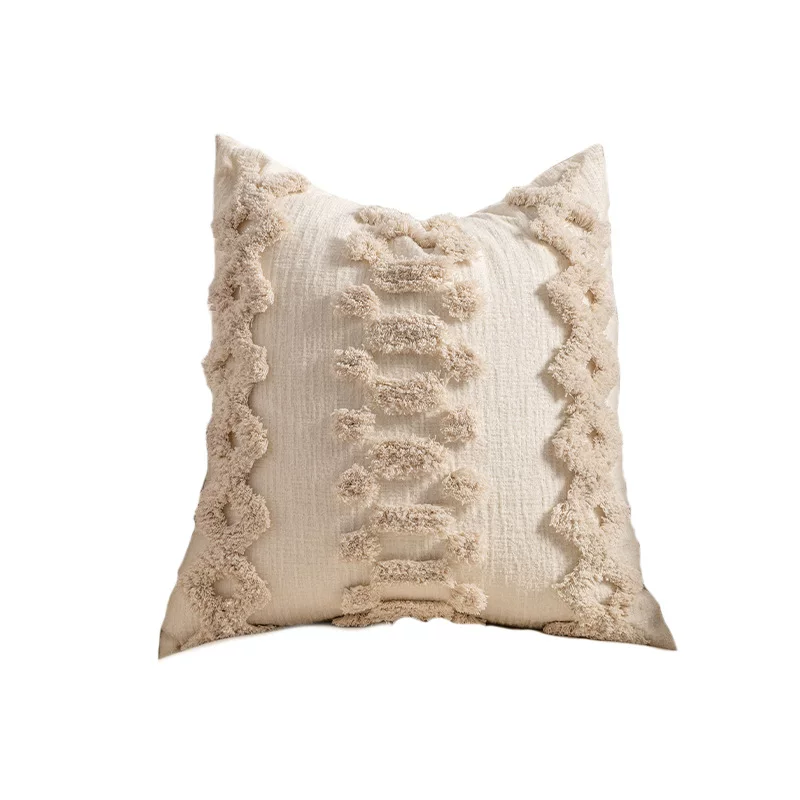 ins风家居沙发高级感抱枕套针织流苏轻奢简约酒店床头抱枕套批发