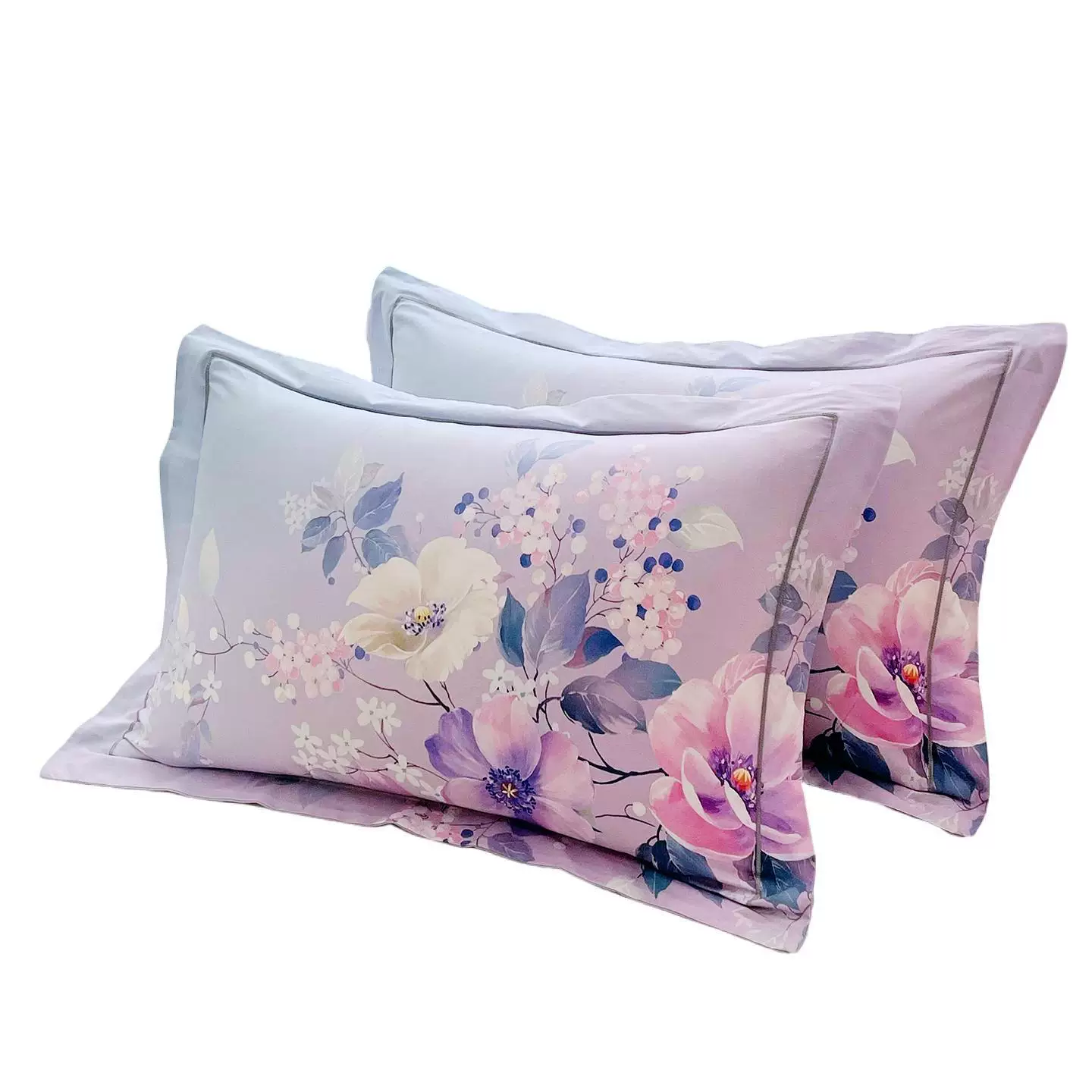 全棉枕套一对装纯棉高档枕头套大版花枕套花卉枕袋单人家用商超