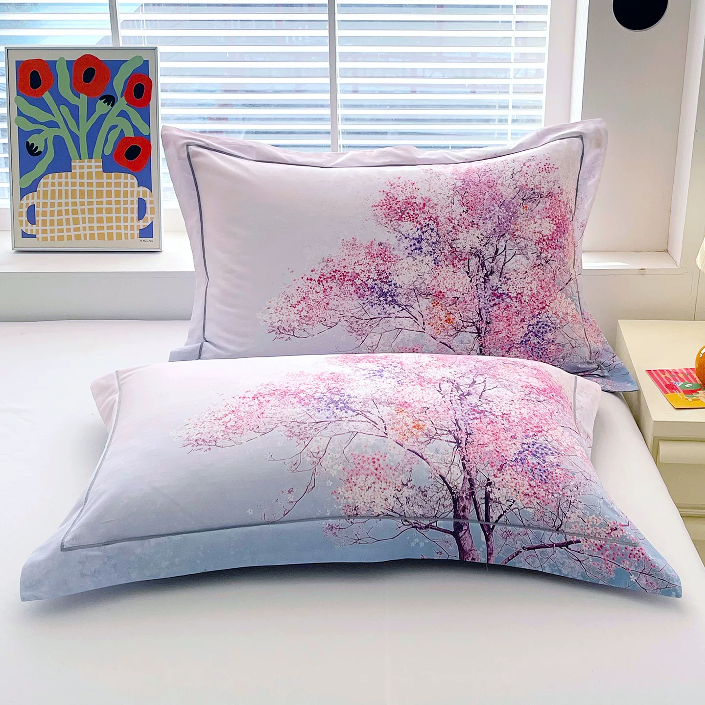 全棉枕套一对装纯棉高档枕头套大版花枕套花卉枕袋单人家用商超