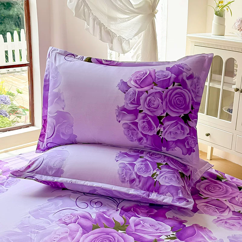 水洗棉枕套一对磨毛枕头套单一只刺绣高级居家宿舍枕皮48*74cm