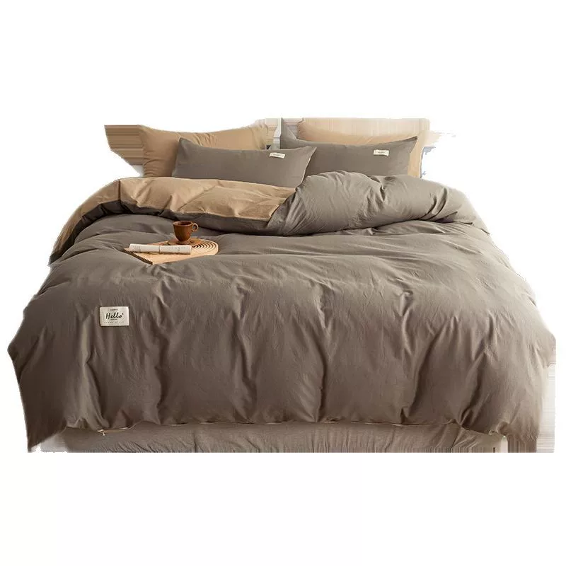 无印风春夏纯色全棉轻奢被套单件水洗棉全棉被罩学生宿舍单双人