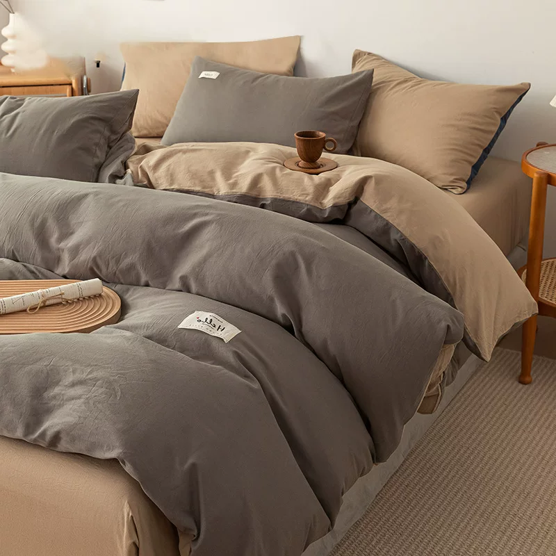 无印风春夏纯色全棉轻奢被套单件水洗棉全棉被罩学生宿舍单双人