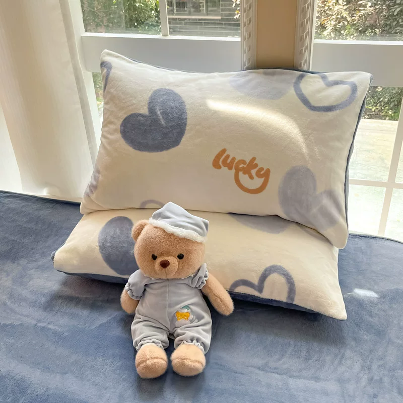 卡通牛奶绒四件套冬季加厚珊瑚绒床单被罩南通床上三件套加绒被套