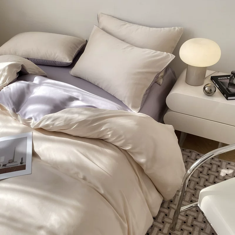 纯色冰丝四件套凉感床单单件被套夏天宿舍三件套夏季床上用品