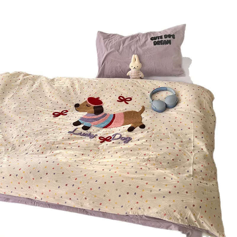 A类床上用品四件套纯棉全棉床单被套被罩床笠学生宿舍三件套4四季