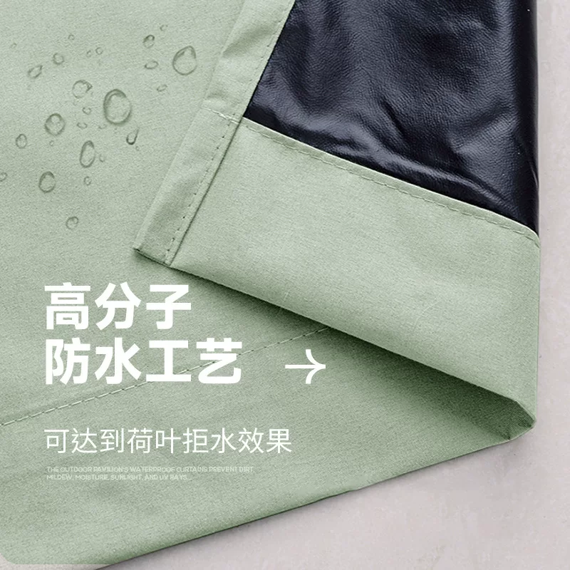 新款遮光布绍兴柯桥批发户外遮阳防水窗帘免打孔魔术贴窗帘成品