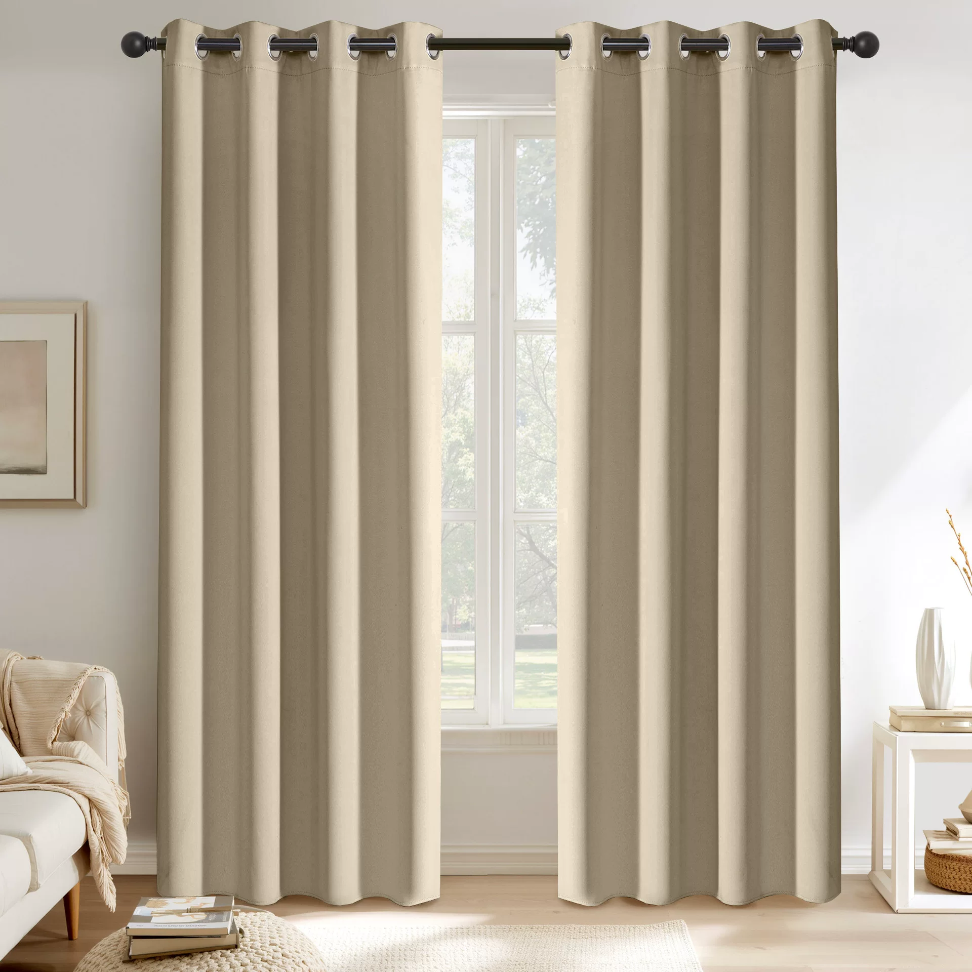 跨境专供高精密高遮光纯色成品窗帘布柯桥外贸窗帘现货curtains