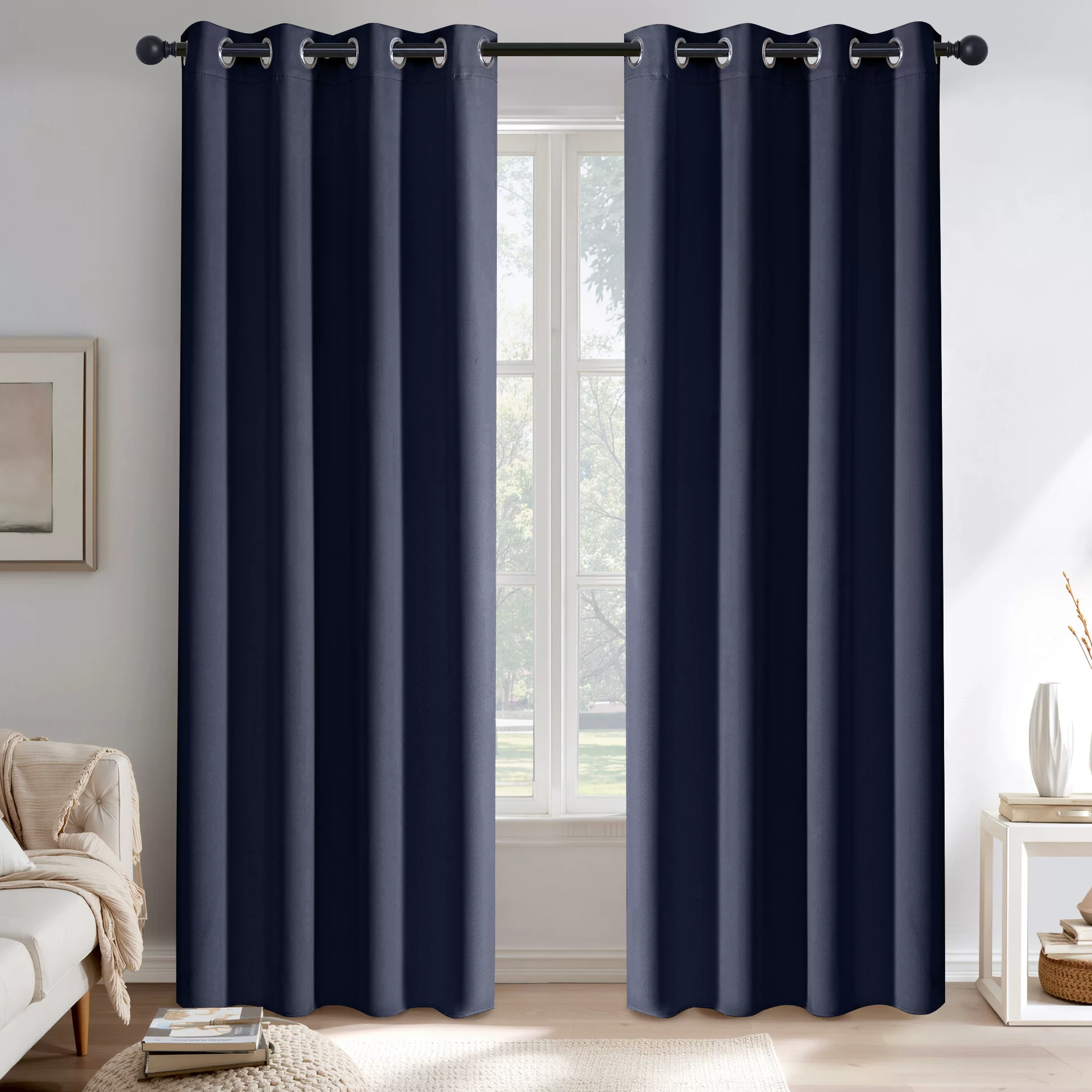 跨境专供高精密高遮光纯色成品窗帘布柯桥外贸窗帘现货curtains