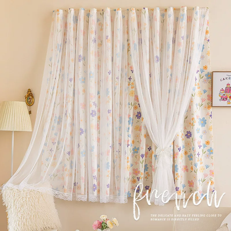 遮光简易窗帘布免打孔粘贴式卧室飘窗ins风2025新款小窗户遮挡帘