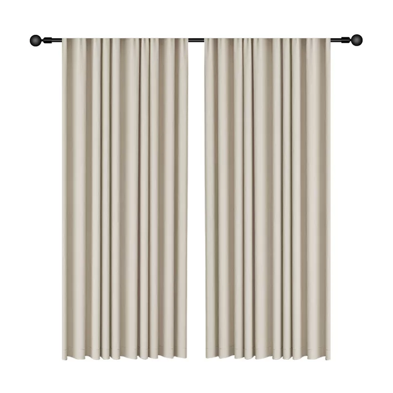 平价跑量双面麻窗帘布高遮光客厅卧室防晒遮阳隔音棉麻窗帘成品