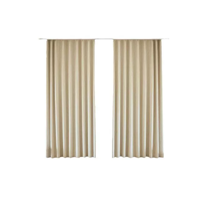 中古风棉麻窗帘遮光卧室客厅高级感复古法式双色原木风定制窗帘布