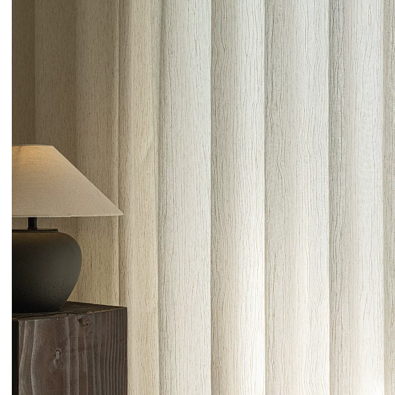 扶风纱麻纱窗帘透光不透人窗帘布批发亚麻纱布料窗纱布料跨境