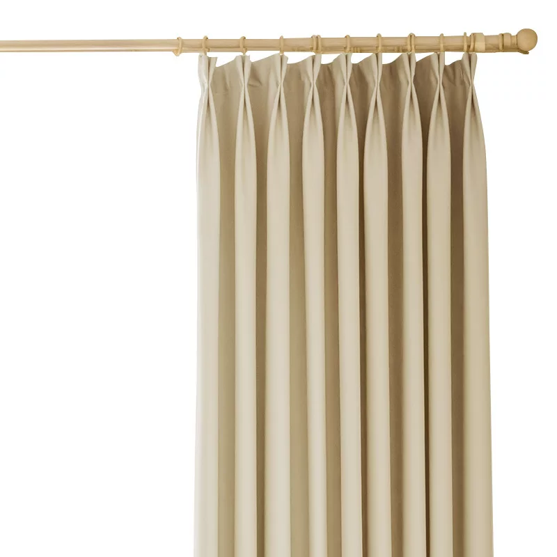 隔热防晒高精密挂钩式窗帘卧室窗纱客厅轻奢遮阳遮光窗帘布