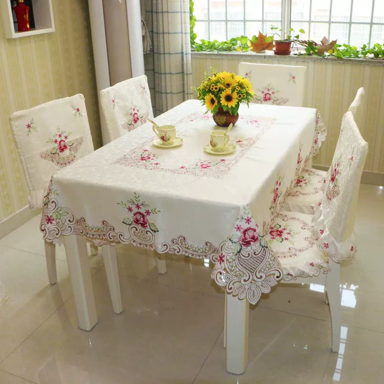 欧式绣花镂空桌旗桌布台布艺欧式电视柜茶几餐桌布椅套椅垫套装