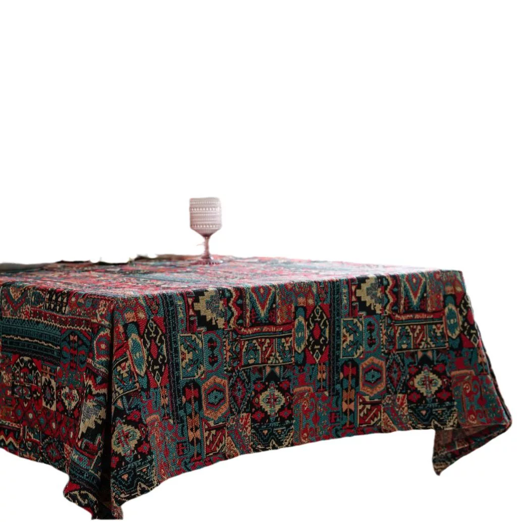 伊缦琪韵苗族桌布彩色提花餐桌布双面图案厚实台布几何波西米亚风