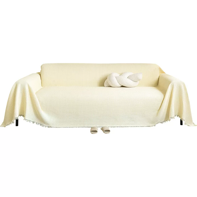 沙发套巾罩全包盖布ins奶油风高级棉纱露营毯沙发垫四季通用防尘