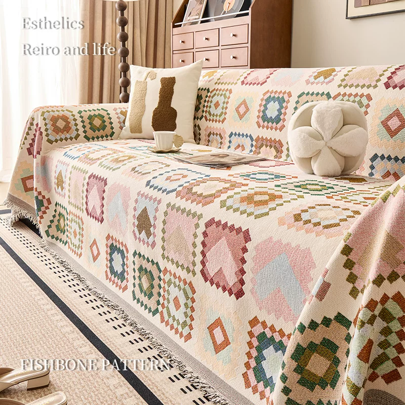 现代风沙发盖布巾2025新款四季通用沙发垫布防滑一片式全盖沙发巾