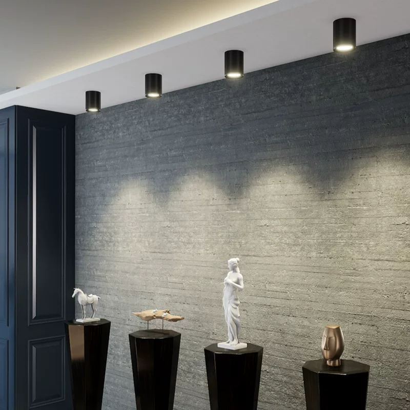 高端LED明装筒灯圆形工装COB吊线射灯办公室4S店商场专用工程商照