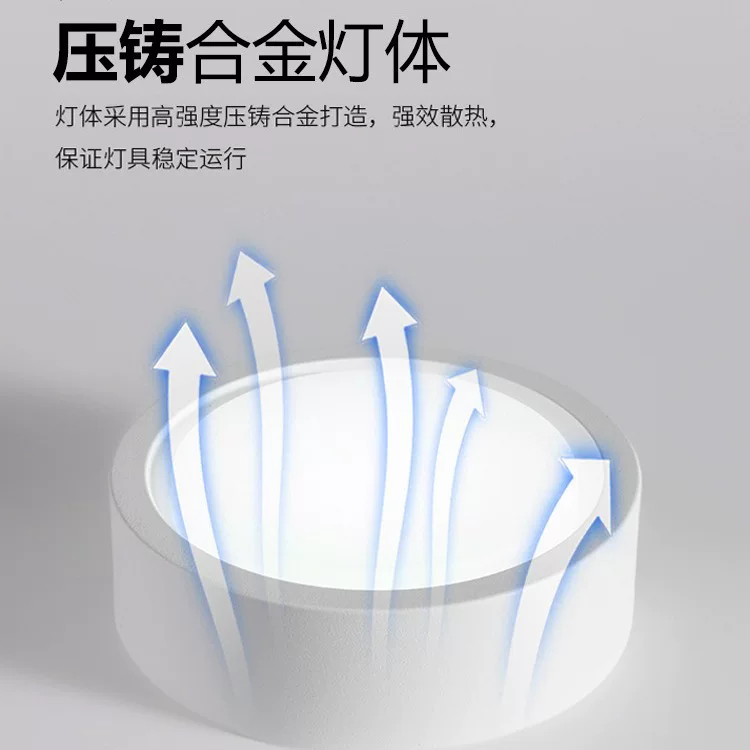 人气led天花圆形高亮筒灯 免开孔吸顶式客厅灯卧室玄关背景店铺灯