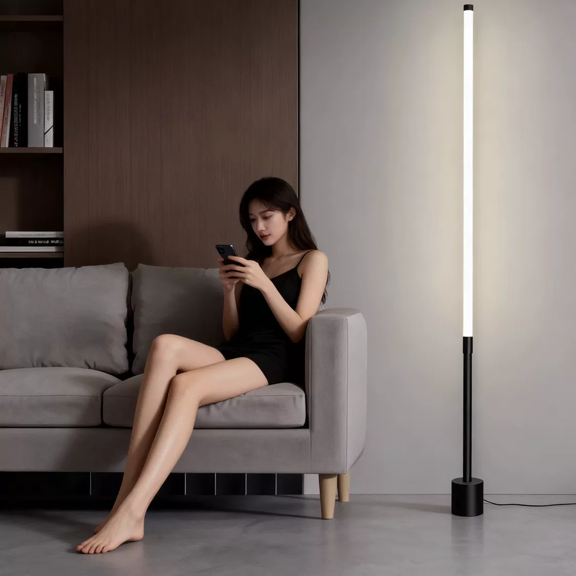 智能AI语音声控氛围灯客厅卧室伴睡床头小夜灯简约北欧ins落地灯