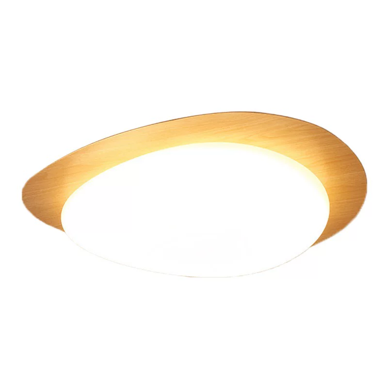 现代简约中古网红吸顶灯创意胡桃木色卧室书房间灯高亮护眼阳台灯